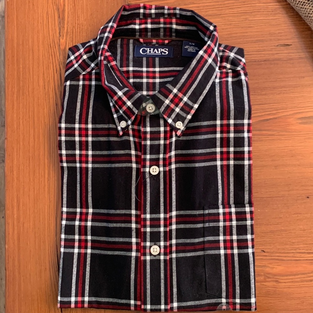 Chaps men’s long sleeve button down shirt, large